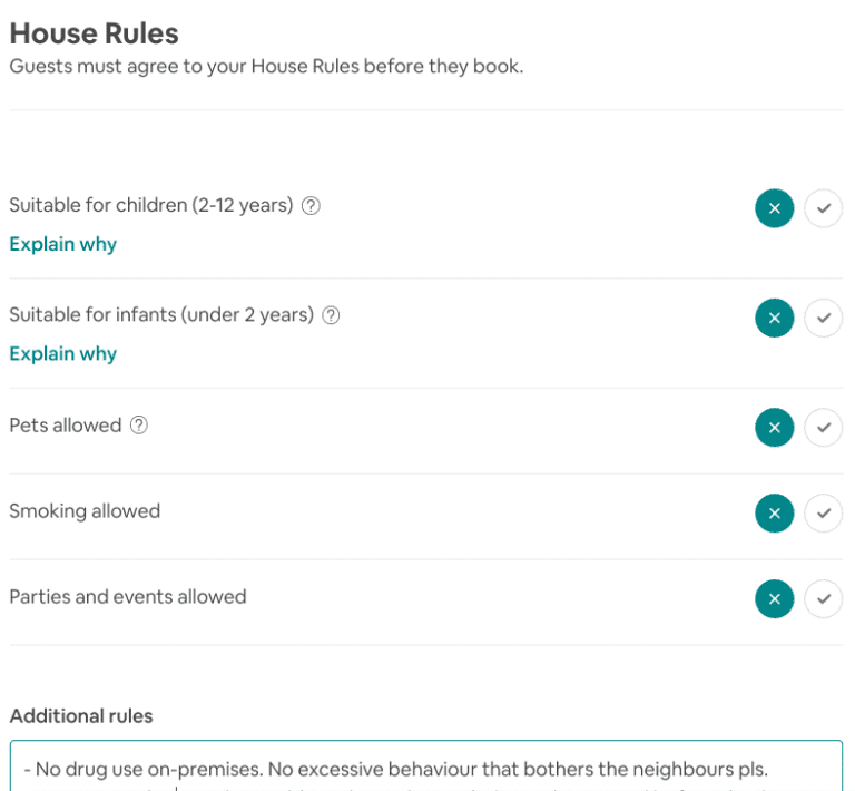 Airbnb House Rules